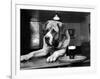 Bryan the St. Bernard Dog Enjoys a Pint, February 1956-null-Framed Photographic Print