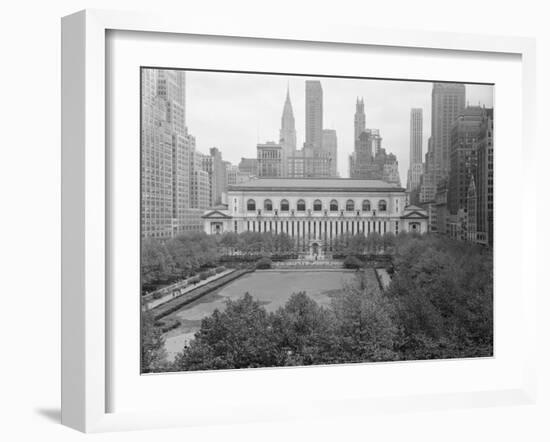 Bryant Park Looking toward Public Library-Philip Gendreau-Framed Photographic Print