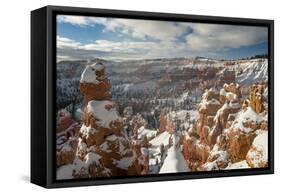 Bryce Canyon Amphitheater, Bryce Canyon NP in Snow, Utah-Howie Garber-Framed Stretched Canvas