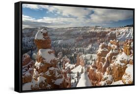 Bryce Canyon Amphitheater, Bryce Canyon NP in Snow, Utah-Howie Garber-Framed Stretched Canvas