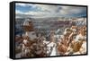 Bryce Canyon Amphitheater, Bryce Canyon NP in Snow, Utah-Howie Garber-Framed Stretched Canvas