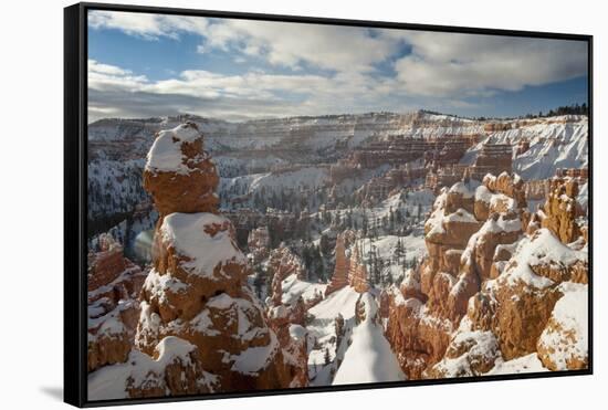 Bryce Canyon Amphitheater, Bryce Canyon NP in Snow, Utah-Howie Garber-Framed Stretched Canvas