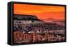 Bryce Canyon National Park, Utah - Canyon and Sunset-Lantern Press-Framed Stretched Canvas