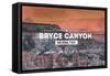 Bryce Canyon National Park, Utah - Rubber Stamp-Lantern Press-Framed Stretched Canvas