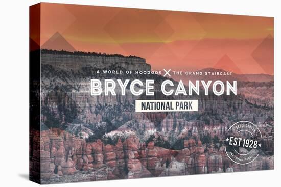 Bryce Canyon National Park, Utah - Rubber Stamp-Lantern Press-Stretched Canvas