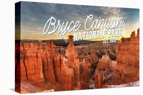 Bryce Canyon National Park, Utah - Script Thors Hammer-Lantern Press-Stretched Canvas