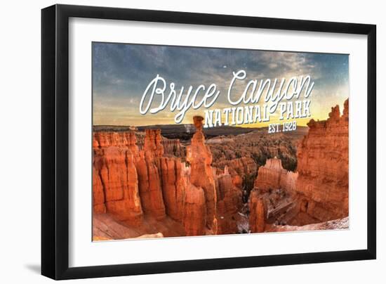 Bryce Canyon National Park, Utah - Script Thors Hammer-Lantern Press-Framed Art Print