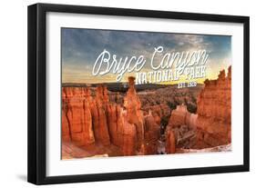 Bryce Canyon National Park, Utah - Script Thors Hammer-Lantern Press-Framed Art Print