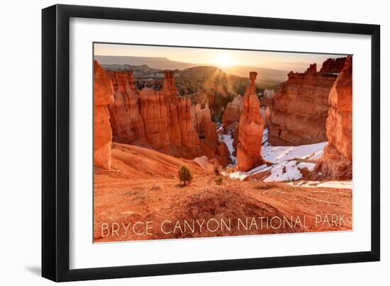 Bryce Canyon National Park, Utah - Thors Hammer Sunrise-Lantern Press-Framed Art Print