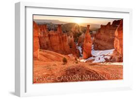 Bryce Canyon National Park, Utah - Thors Hammer Sunrise-Lantern Press-Framed Art Print