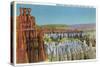 Bryce Canyon National Park, Utah - View of the Temple of Osiris, c.1938-Lantern Press-Stretched Canvas