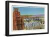 Bryce Canyon National Park, Utah - View of the Temple of Osiris, c.1938-Lantern Press-Framed Art Print