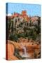 Bryce Canyon National Park, Utah - Waterfall Mossy Cave Trail-Lantern Press-Stretched Canvas