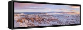 Bryce Canyon National Park with rock formations covered in snow in winter, Utah, USA-Panoramic Images-Framed Stretched Canvas