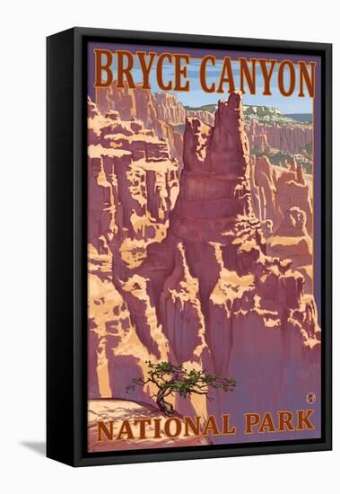 Bryce National Park, UT, View of Rock Formations-Lantern Press-Framed Stretched Canvas