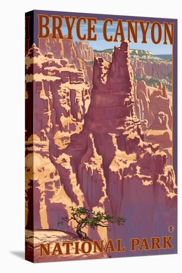Bryce National Park, UT, View of Rock Formations-Lantern Press-Stretched Canvas