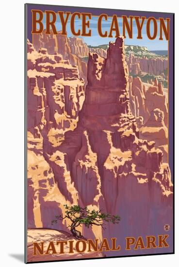 Bryce National Park, UT, View of Rock Formations-Lantern Press-Mounted Art Print