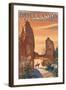 Bryce National Park, Utah, View of the Tower Bridge-Lantern Press-Framed Art Print