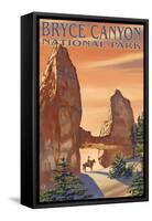 Bryce National Park, Utah, View of the Tower Bridge-Lantern Press-Framed Stretched Canvas