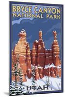 Bryce National Park, Utah, Winter Scene-Lantern Press-Mounted Art Print