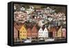 Bryggen old town waterfront, Bergen, Euruope-Tony Waltham-Framed Stretched Canvas