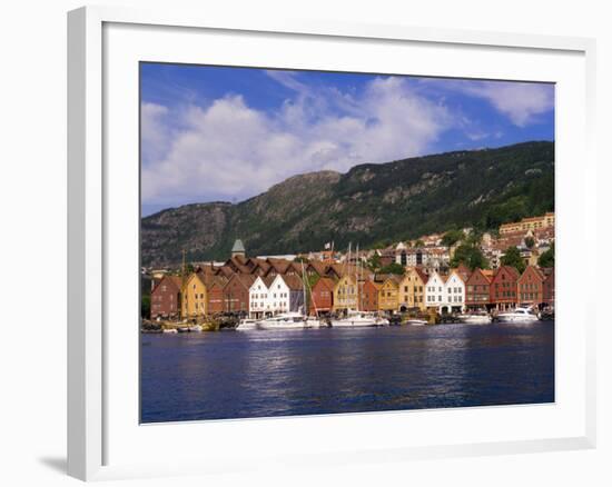 Bryggen Shopping District, Bergen, Norway-Michael DeFreitas-Framed Photographic Print