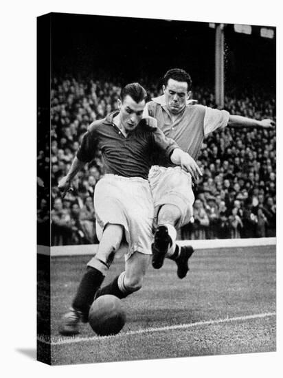 Bryn Jones Tackling Gillick, Arsenal Vs. Everton, 1938-null-Stretched Canvas