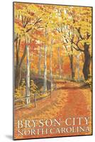 Bryson City, North Carolina - Fall Colors-Lantern Press-Mounted Art Print