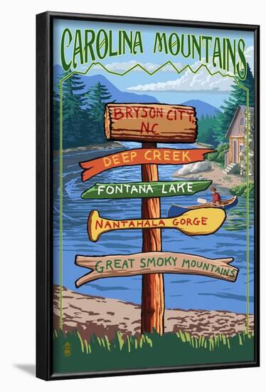 Bryson City, North Carolina - Sign Destinations-Lantern Press-Framed Art Print