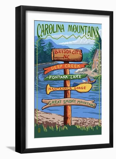 Bryson City, North Carolina - Sign Destinations-Lantern Press-Framed Art Print