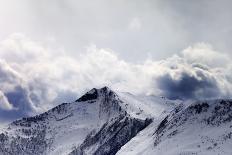 Black and White Snowy Mountains at Wind Day-BSANI-Photographic Print