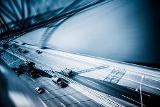 Motion Trucks on the Freeway.-bspguy-Photographic Print