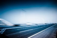 Night Traffic,Shoot from the Window of Rush Car,Motion Blur Steet Light.-bspguy-Photographic Print