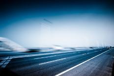 Motion Trucks on the Freeway.-bspguy-Photographic Print