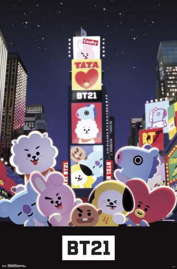 BT21 - TIMES SQUARE-null-Lamina Framed Poster