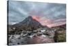 Buachaille Etive Mor and the River Coupall at Sunset-Green Planet Photography-Stretched Canvas