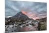 Buachaille Etive Mor and the River Coupall at Sunset-Green Planet Photography-Mounted Photographic Print