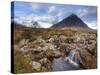 Buachaille Etive Mor and the River Coupall, Glen Etive, Rannoch Moor, Western Highlands, Scotland-Chris Hepburn-Stretched Canvas