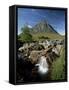 Buachaille Etive Mor and the River Coupall, Glen Etive, Western Highlands, Scotland, United Kingdom-Lee Frost-Framed Stretched Canvas