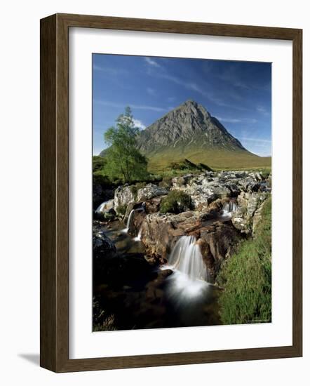 Buachaille Etive Mor and the River Coupall, Glen Etive, Western Highlands, Scotland, United Kingdom-Lee Frost-Framed Photographic Print