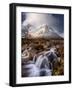 Buachaille Etive Mor and the River Coupall, Glen Etive, Western Highlands, Scotland-Karen Deakin-Framed Photographic Print