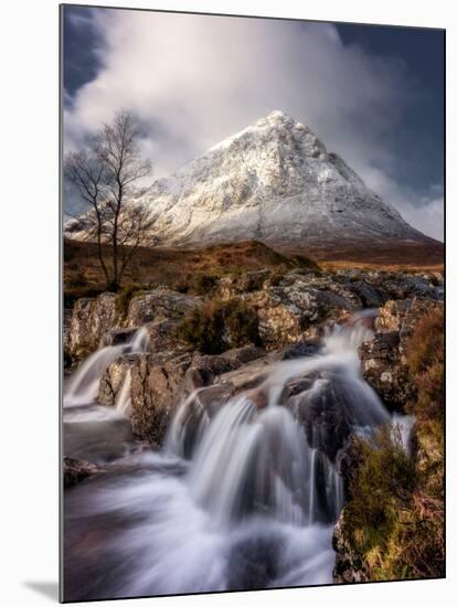 Buachaille Etive Mor and the River Coupall, Glen Etive, Western Highlands, Scotland-Karen Deakin-Mounted Photographic Print