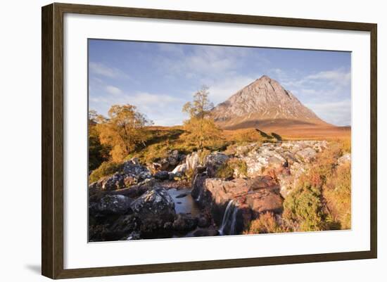 Buachaille Etive Mor Mountain and River Etive at Glencoe and Glen Etive, Highlands, Scotland, UK-Julian Elliott-Framed Photographic Print