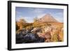 Buachaille Etive Mor Mountain and River Etive at Glencoe and Glen Etive, Highlands, Scotland, UK-Julian Elliott-Framed Photographic Print