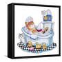 Bubble Bath Cat-Bill Bell-Framed Stretched Canvas