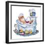 Bubble Bath Cat-Bill Bell-Framed Giclee Print