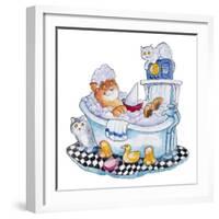 Bubble Bath Cat-Bill Bell-Framed Giclee Print