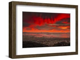 Bubble Burn, Epic Red Sunset Clouds, San Francisco Bay Area-Vincent James-Framed Photographic Print