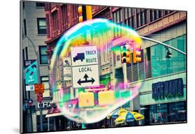 Bubble Floating in NYC-null-Mounted Poster