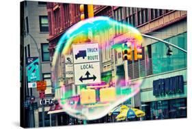 Bubble Floating in NYC-null-Stretched Canvas